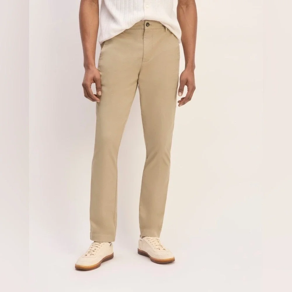 Everlane Men's Relaxed Taper Air Chino Khaki Pant Organic Cotton Tan NEW 31x32
